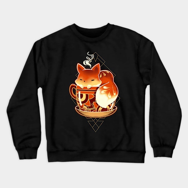 Cup of Fox - cute coffee animal Crewneck Sweatshirt by Snouleaf